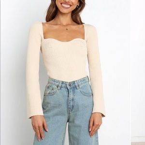 AQUERELLE KNIT SWEATER - BEIGE